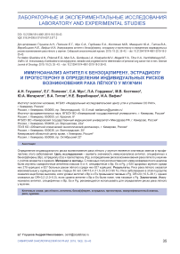 Иммуноанализ антител к бензо[а]пирену, эстрадиолу и прогестерону в определении индивидуальных рисков возникновения рака лёгкого у мужчин