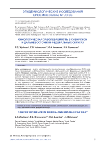 Онкологическая заболеваемость в Сибирском и Дальневосточном федеральных округах