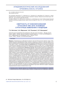 Смертность от новообразований в России в 1965–2019: основные структурные изменения и тенденции