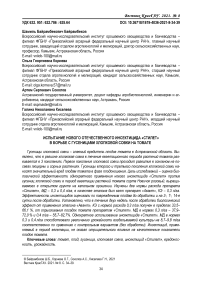 Испытание нового отечественного инсектицида «Стилет» в борьбе с гусеницами хлопковой совки на томате