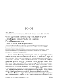 О гнездовании кулика-сороки Haematopus ostralegus в устье Ульбы на окраине Усть-Каменогорска