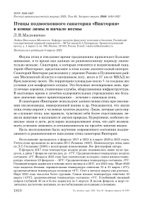 Птицы подмосковного санатория "Виктория" в конце зимы и начале весны