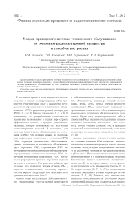 Модель пригодности системы технического обслуживания по состоянию радиоэлектронной аппаратуры и способ ее построения