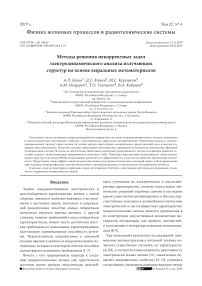 Методы решения некорректных задач электродинамического анализа излучающих структур на основе киральных метаматериалов