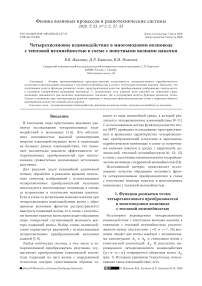 Четырехволновое взаимодействие в многомодовом волноводе с тепловой нелинейностью в схеме с попутными волнами накачки