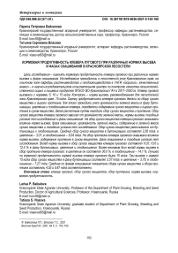 Кормовая продуктивность клевера лугового при различных нормах высева и фазах скашивания в Красноярской лесостепи