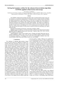 Solving the boundary artifact for the enhanced deconvolution algorithm suppose applied to fluorescence microscopy