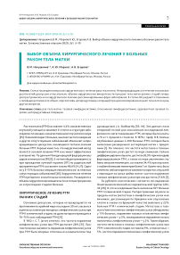 Выбор объема хирургического лечения у больных раком тела матки