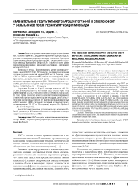 Сравнительные результаты коронарошунтографий и синхро-ОФЭКТ у больных ИБС после реваскуляризации миокарда