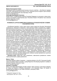 Урожайность сортов озимой ржи в различных агроэкологических условиях Красноярского края