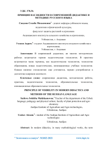 Принцип наглядности в современной дидактике и методике русского языка