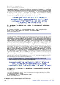 Оценка противоопухолевой активности локальной внутрибрюшинной гипертермии на модели распространенной High-Grade карциномы яичника у крыс
