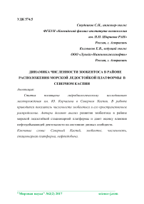 Динамика численности зообентоса в районе расположения морской ледостойкой платформы в Северном Каспии