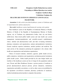 Healthcare system in Uzbekistan and its legal framework