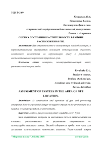 Оценка состояния растительности в районе расположения ГПЗ