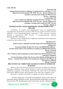 Профилактика коррупционных проявлений в МЧС России