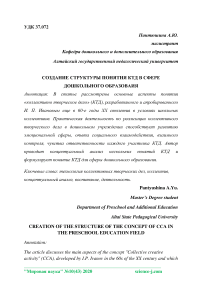 Создание структуры понятия КТД в сфере дошкольного образования