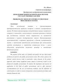 Проблемные вопросы контроля в системе государственных закупок