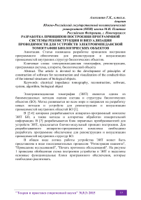 Разработка принципов построения программной системы реконструкции и визуализации проводимости для устройств электроимпедансной томографии биологических объектов