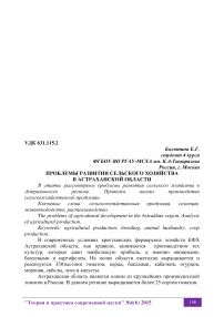 Проблемы развития сельского хозяйства в Астраханской области