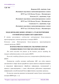 Моделирование бизнес-процесса транспортировки готовой продукции в нотации IDEF0