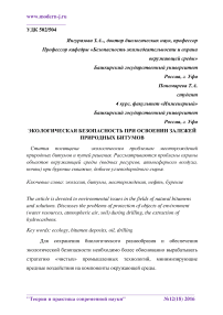 Экологическая безопасность при освоении залежей природных битумов