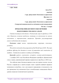 Проблемы финансового обеспечения подготовки к ЧМ-2018 в Самаре