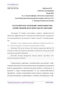 Стратегическое управление эффективностью хозяйственной деятельностью организации