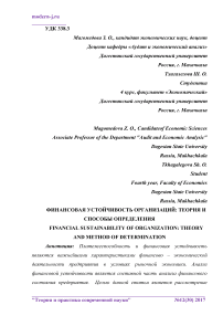 Финансовая устойчивость организаций: теория и способы определения