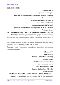 Обзор программ загрязнения атмосферы типа "УПРЗА"