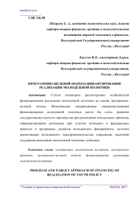 Программно-целевой подход финансирования реализации молодежной политики