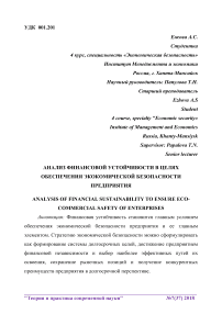 Анализ финансовой устойчивости в целях обеспечения экокомической безопасности предприятия