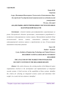 Анализ рынка интегрированных систем охраны в Белгородской области