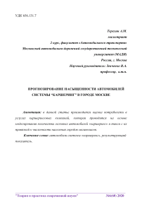 Прогнозирование насыщенности автомобилей системы “каршеринг” в городе Москве