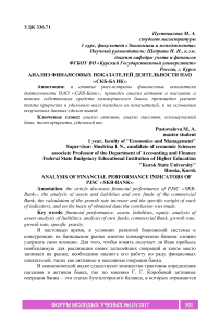 Анализ финансовых показателей деятельности ПАО ‹‹СКБ-Банк››