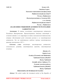 Анализ инвестиционной активности Республики Башкортостан