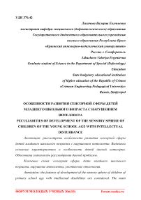 Особенности развития сенсорной сферы детей младшего школьного возраста с нарушением интеллекта