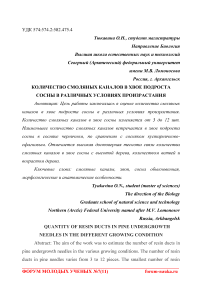 Количество смоляных каналов в хвое подроста сосны в различных условиях произрастания