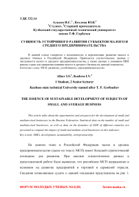 Сущность устойчивого развития субъектов малого и среднего предпринимательства