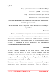 Механизм обеспечения управленческого контроля через перекрестное владение организациями