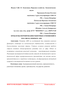 Проблемы формирования рыночных отношений в России на примере АПК