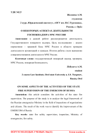 О некоторых аспектах деятельности Госпожнадзора МЧС России