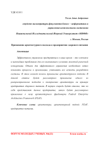 Применение архитектурного подхода к предприятию здорового питания