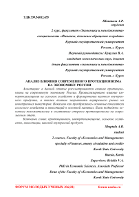 Анализ влияния современного протекционизма на экономику России