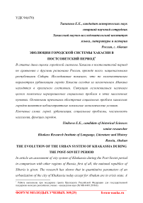 Эволюция городской системы Хакасии в постсоветский период