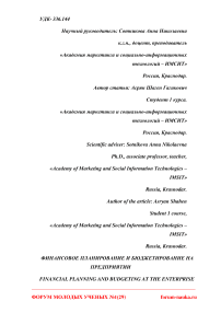 Финансовое планирование и бюджетирование на предприятии