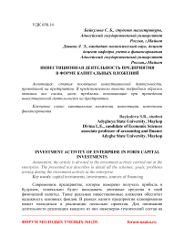 Инвестиционная деятельность предприятия в форме капитальных вложений