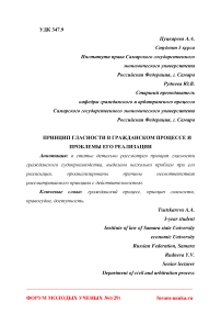 Принцип гласности в гражданском процессе и проблемы его реализации