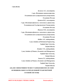 Анализ эффективности восстановления после сбоя функционально распределенной транспортной сетевой системы