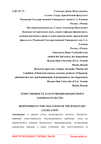 Ответственность за нарушения бюджетного законодательства